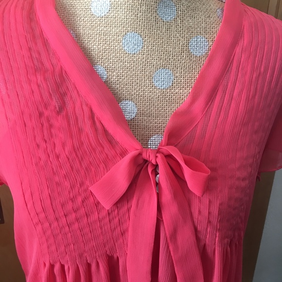🌹3/$25🌹Daisy Fuentes Coral Chiffon Top with Cami - Picture 4 of 8